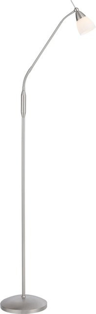 Paul Neuhaus Stehleuchte Pino aus Stahl mit Opalglas, dimmbar, Silber, Höhe: 163 cm, Breite: 111 cm - Bild 1
