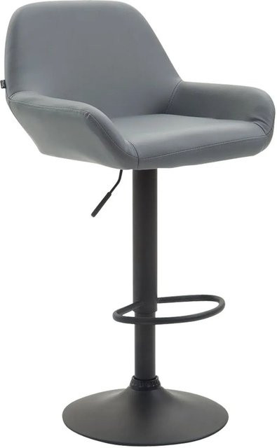 DELUKE Barhocker DUBLIN Barstuhl mit Lehne aus Kunstleder in Grau und Schwarz - Bild 1