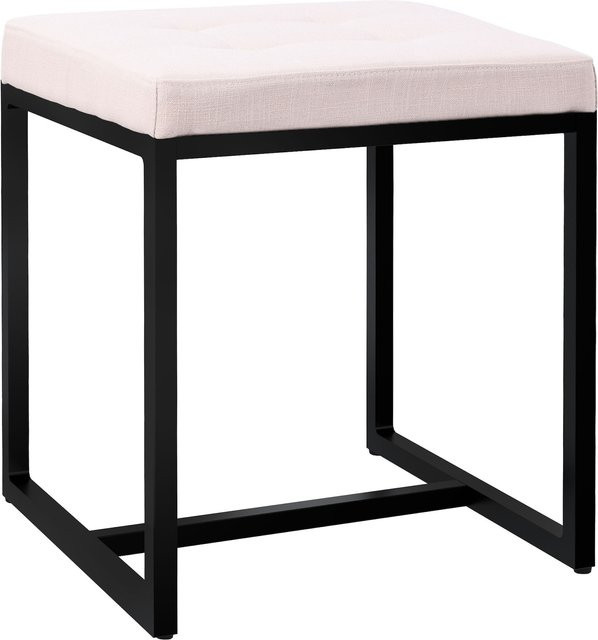 CLP Sitzhocker Barci Moderner Polsterhocker mit schwarzem Eisengestell in Cube-Design - Bild 1