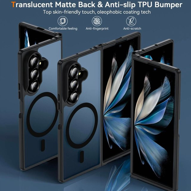 UYUXIO Magnetische Handyhülle für Samsung Galaxy Z Fold 7, Transparent, Schlankes Design mit kabelloser Ladefunktion - Bild 1