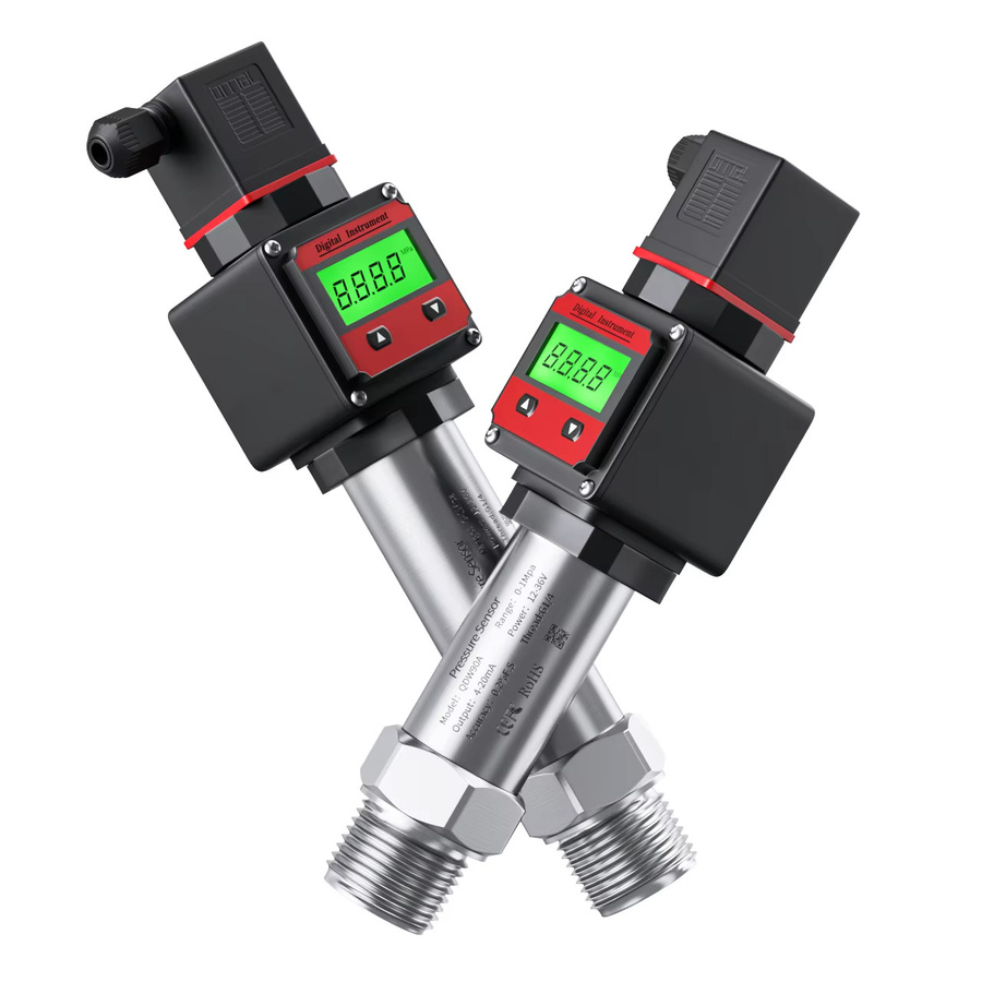 Vadias Digitaler Drucktransmitter mit LCD-Anzeige für Wasser, Öl und Gas, Messbereich 0-10bar, Signal 4-20mA / 0-10V, Farbe: Schwarz - Bild 3