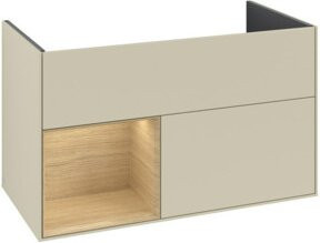V&B Waschtischunterschrank Finion rechts mit Echtholzfurnier in Silk Grey Matt Lacquer, B: 59,1 cm, T: 49,8 cm, H: 59,1 cm - Bild 1