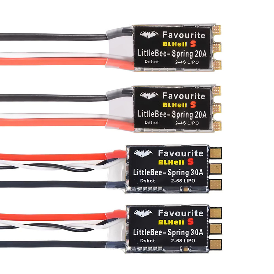 9imod FVT Little Bee ESC BLHeli_S Opto 20A/30A Geschwindigkeitsregler für RC FPV Drohnen in Schwarz - Bild 2