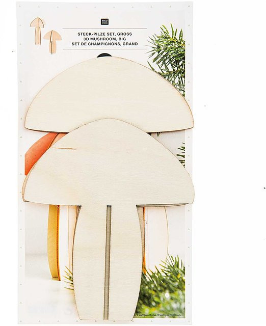 Rico Design Steckpilze aus Holz, 2 Stück, herbstlich - Bild 1