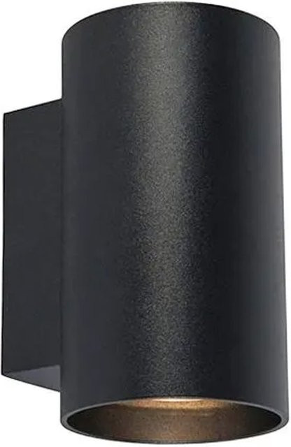 QAZQA Moderne Wandleuchte Sandy in Schwarz, Rund, 2-flammig, dimmbar, Up-Down Lichteffekt, GU10 - Bild 1