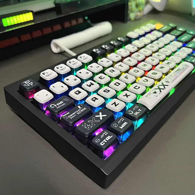 Pudding Tastenkappen Set im SA-Profil aus PBT mit 125 Tasten, durchscheinend in Binär-Anime-Design für MX mechanische Tastaturen (60%, 75%, TKL, 96%, 100%) - Bild 1