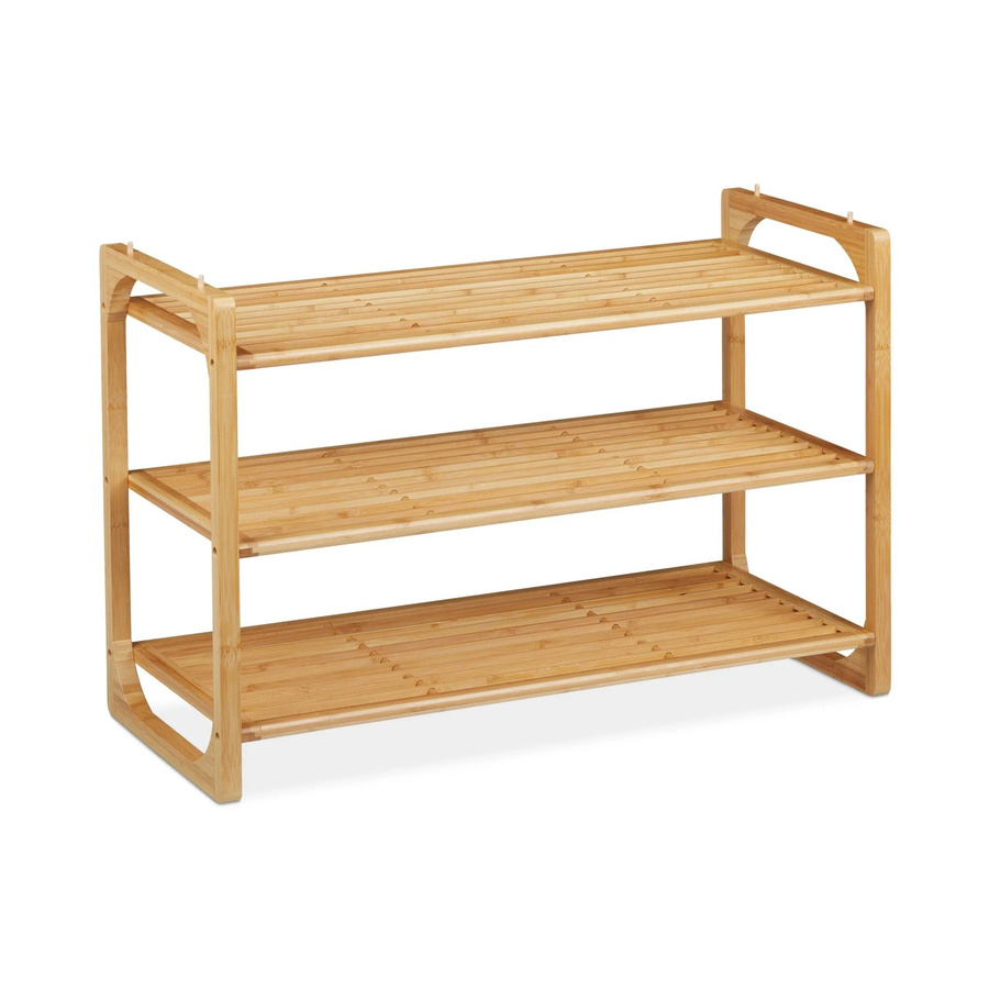 Relaxdays Schuhregal aus Bambus Natur stapelbar B/T/H: 50 x 33 x 75,5 cm - Bild 2