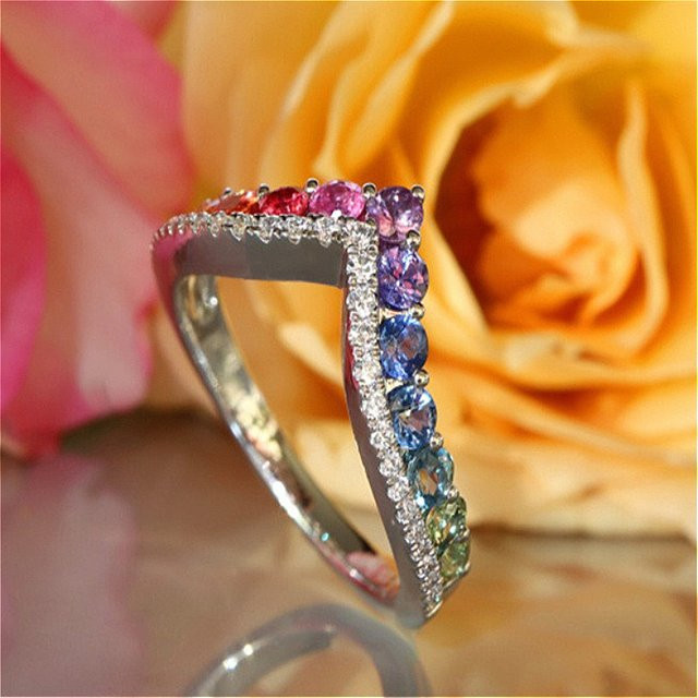 YoYo Ring, mehrfarbig, synthetischer Zirkonia, Damen - Bild 1