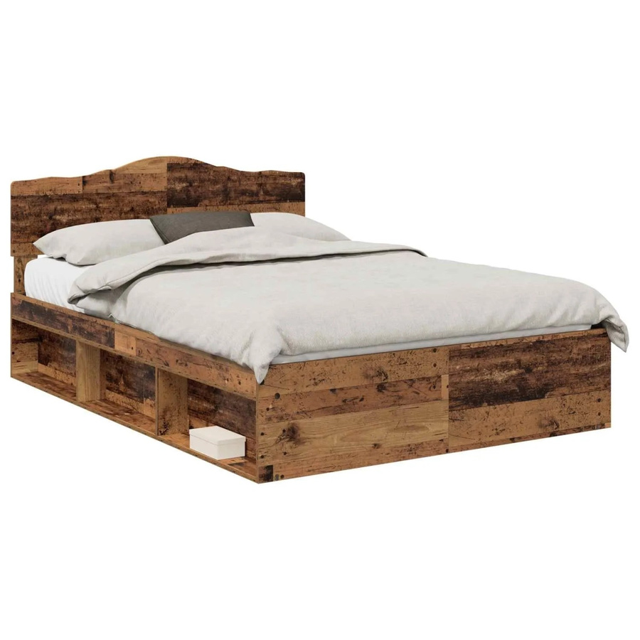 vidaXL Bettrahmen aus massivem Kiefernholz in Braun, B/T/H: 140 x 190 x 90 cm - Bild 2