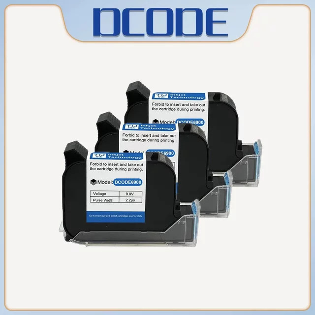 DCODE 6900 Economy Tragbarer Thermo-Tintenstrahldrucker mit schwarzer Lösungsmittel-Tinte (12,7 mm) - Bild 1