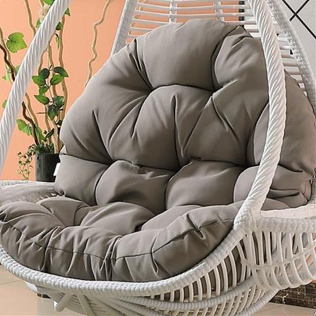Verdicktes Sitzkissen für Hängekorb und Eiersessel, UV-beständiges Polster aus Polyester für Garten und Balkon, Breite: 120 cm, Tiefe: 80 cm - Bild 1