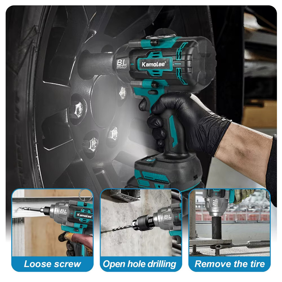 Kamolee Bürstenloser Akku-Schlagschrauber 1/2 Zoll mit 2600 Nm Drehmoment für Makita LXT 18 V Akkus - Bild 5
