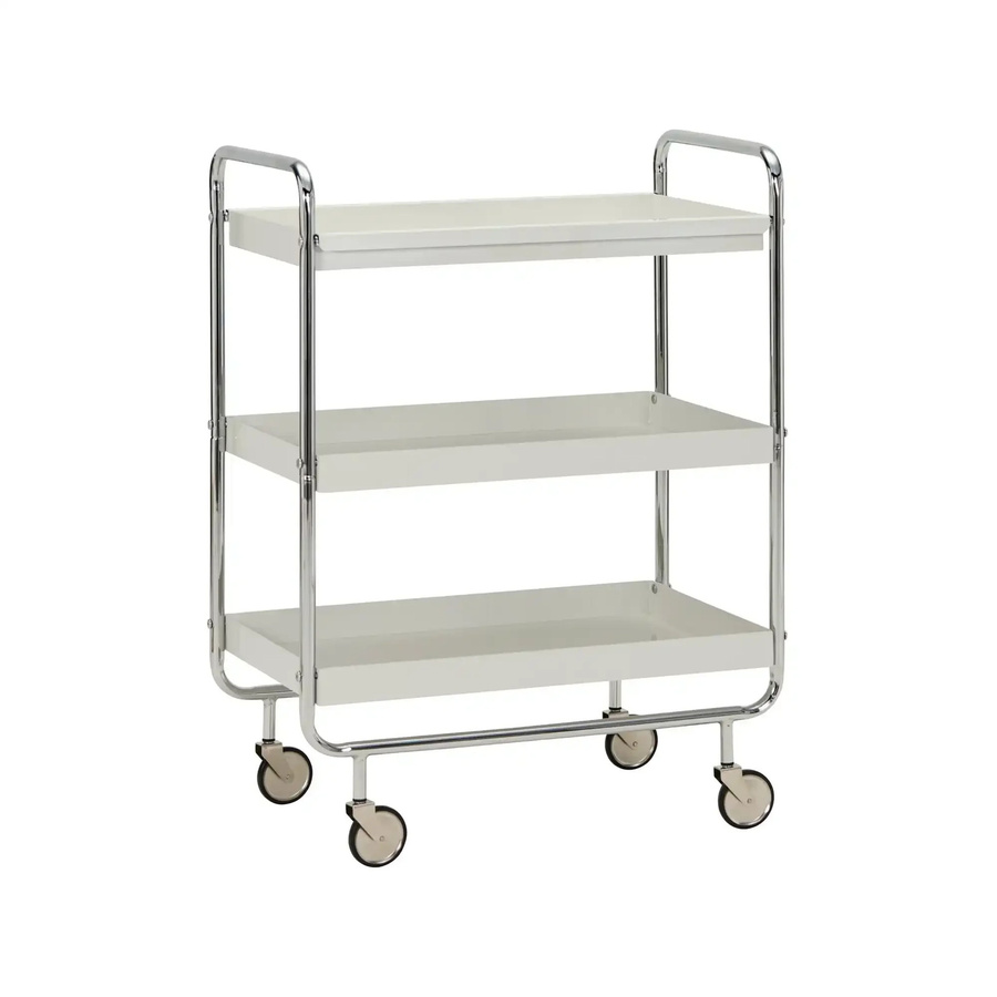 House Doctor Servierwagen Trolley aus Stahl in Silber mit Rollen im industriellen Look B/T/H: 85 x 38 x 38 cm - Bild 1