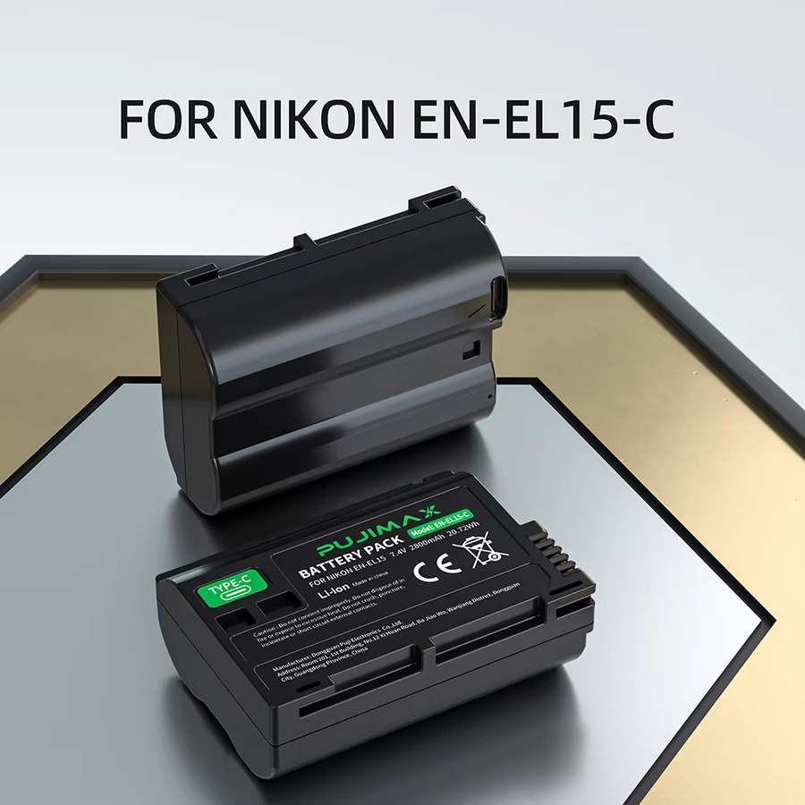PUJIMAX EN-EL15C Akku mit USB-C Anschluss, 2800mAh, Schwarz, für Nikon Z5, Z6, Z6 II, Z7, Z7II, D7000, D7100, D7200, D850, D750, D7500, D810 - Bild 3