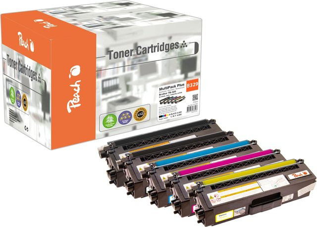 Peach B329 5er Toner XL Set für Brother TN-329, wiederaufbereitet, Farben: Schwarz, Cyan, Magenta, Gelb - Bild 1