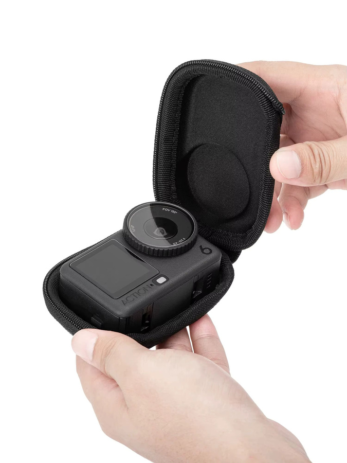 Kompakte DJI Osmo Action 6 Kameratasche mit Linsenschutz in Schwarz - Bild 7