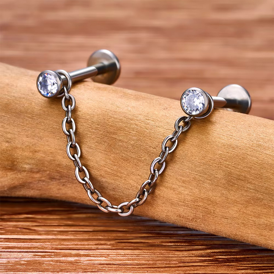 UHERA Titankette und Klappohrring, Ohrstecker, Unisex - Bild 2