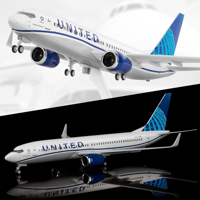 ZOCO United B737 Druckguss-Flugzeugmodell-Set, mit Ständer - Bild 1