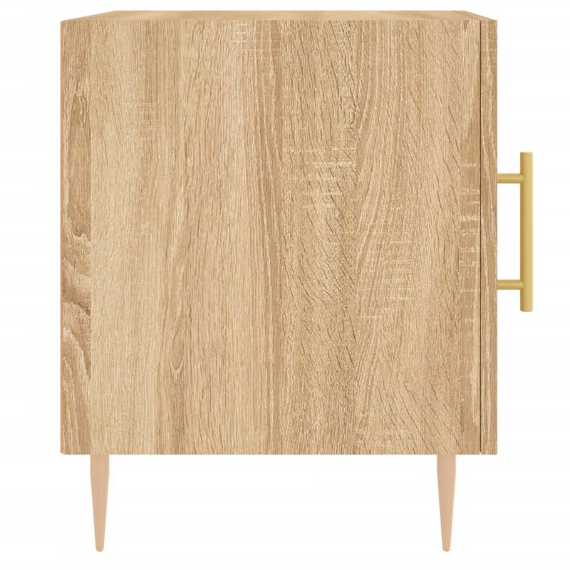 Vidaxl Set 2 Nachttische Modern Skandinavisch in Sonoma-Eiche aus Holzwerkstoff und Metall, B/T/H: 40 x 40 x 50 cm - Bild 3