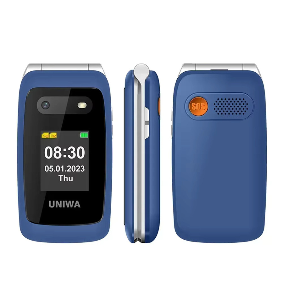 UNIWA V202T 4G LTE Feature Flip Phone mit Dual Screen und SOS-Funktion in Blau - Bild 7