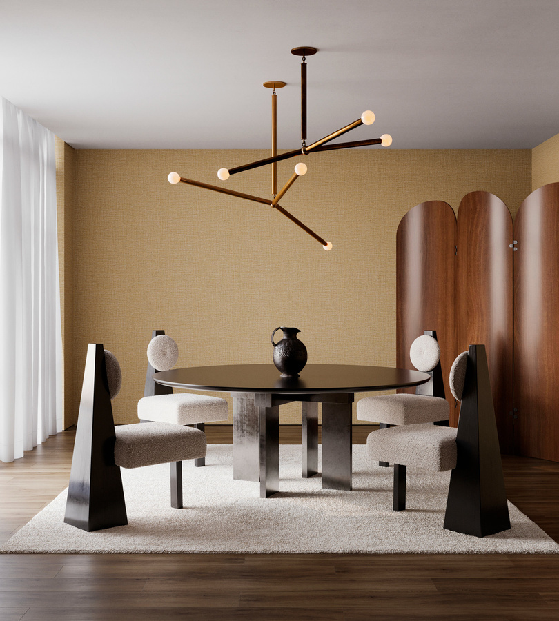 Arte Tapete Ovillo Pollen in Gelb mit abstraktem Design aus Vinyl - Bild 1