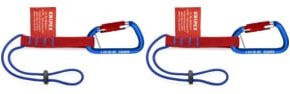 Knipex Sicherungssystem-Set mit Adapterschlaufe und Materialkarabiner, Schwarz-Rot, 340 mm - Bild 1
