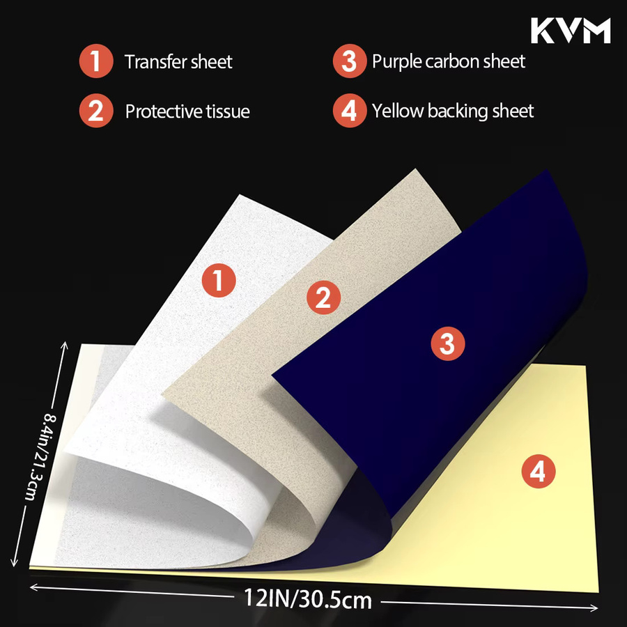 KVM Tragbares Thermo-Tattoo-Transfer-Drucker-Set mit A4-Transferpapier und transparentem Transferpapier in Schwarz - Bild 3