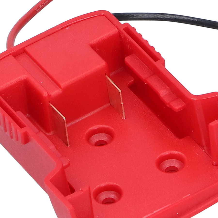 Milwaukee Batterie Adapter für M18 XC18 18V Li-Ion Akkus in Rot mit 14 AWG Drähten - Bild 2