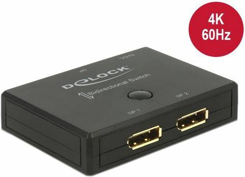 Delock DisplayPort 2.0 Umschalter bidirektional 4K UHD Schwarz - Bild 2