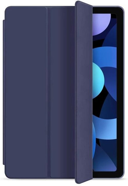 Rui Di Flüssigsilikon Schutzhülle aus Leder für iPad Air, Pro, Mini und iPad 10. Generation, 3-fach Halterung, Dunkelblau - Bild 1