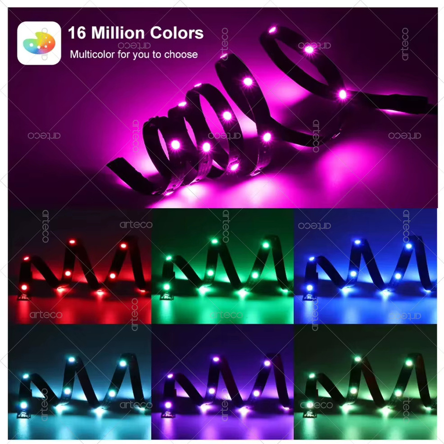 Arteco Smart LED Streifen RGB mit Tuya WiFi App-Steuerung für TV Hintergrundbeleuchtung und Raumdekoration - Bild 2