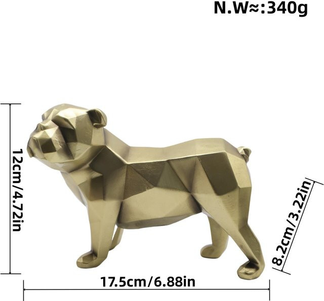 Yiran Furniture Moderne Geometrische Tier-Dekofigur in Gold aus Harz und Kunststoff - Bild 1