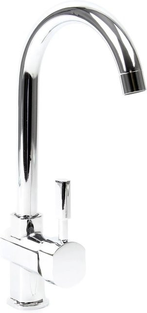 Wiltec Einhand-Mischbatterie Küchenarmatur aus Messing in Chrom Silber mit 360° Schwenkauslauf für Hochdruck - Bild 1