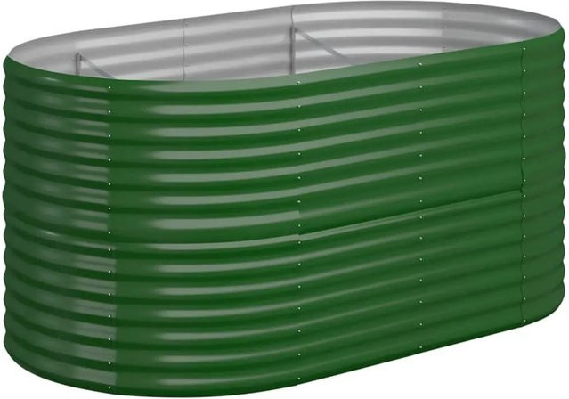 vidaXL Hochbeet aus pulverbeschichtetem Stahl in Grün, B/T/H: 152 x 80 x 68 cm - Bild 1