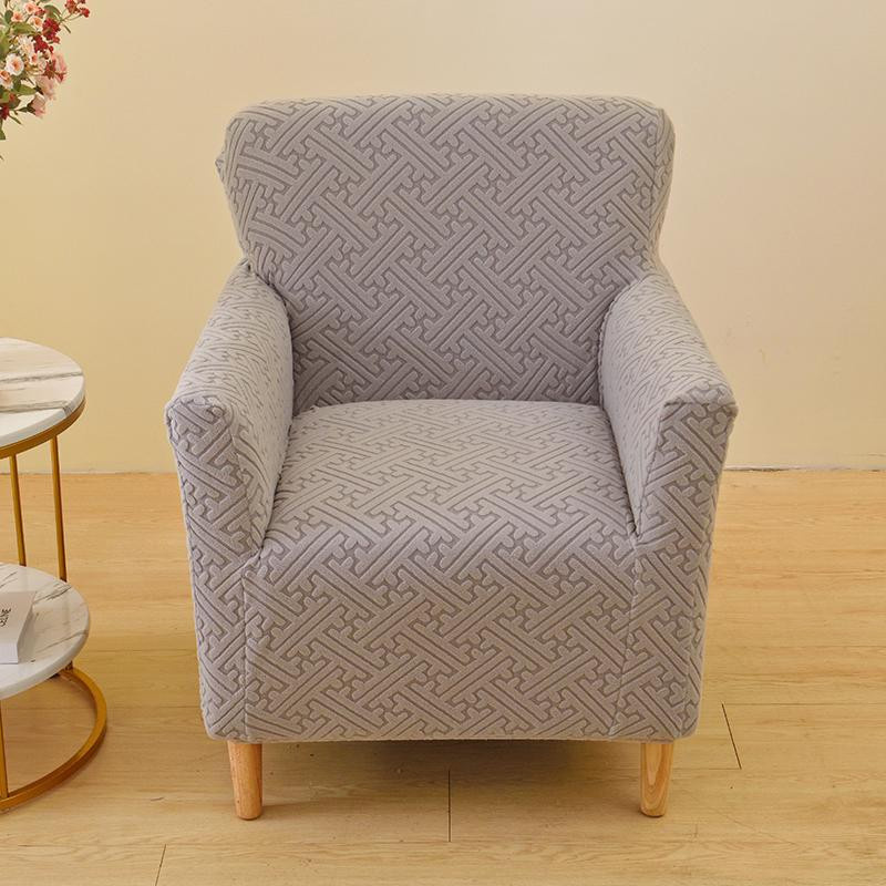 Nordische Jacquard Club Sesselhusse in Grau, rutschfeste und elastische Sesselüberwürfe aus Polyester für dein Einzelsofa - Bild 2