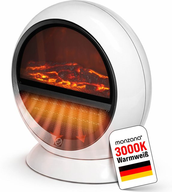 Deuba Heizlüfter mit Kamineffekt in Weiß, 1500W, mit Überhitzungsschutz, B/T/H: 35,0 x 31,0 x 31,0 cm - Bild 1