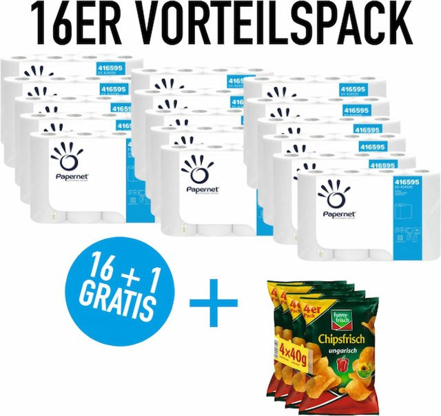Papernet Küchenrolle Special 16 x 17 m + funny-frisch Chips ungarisch 4 x 40 g - Bild 1