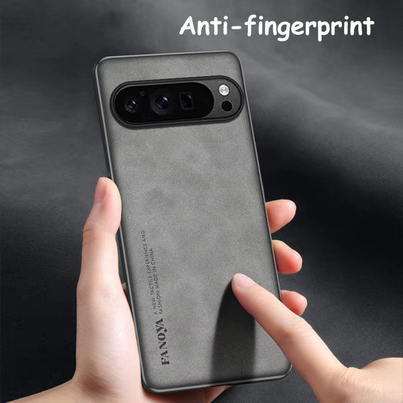 Stoßfeste PU-Lederhülle für Google Pixel 10 9A XL 9 8 7 Pro 8A 7A 6A 6 in Blau mit matter Anti-Fingerabdruck-Schutzfunktion - Bild 1