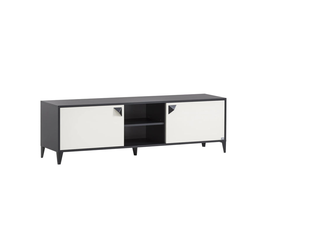 Schildmeyer TV Board Looks Classic Lowboard in Schwarzmatt und Beige mit Soft-Close-Schubladen und Medienfächern - Bild 3