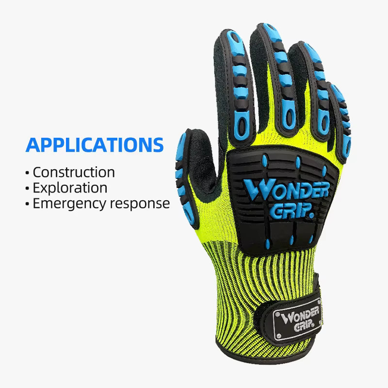 Wonder Grip Anti-Schlag- und Vibrations-Sicherheitsarbeitshandschuhe mit PVC-Knöchel und Nitril-Handflächenbeschichtung in Multicolour - Bild 4