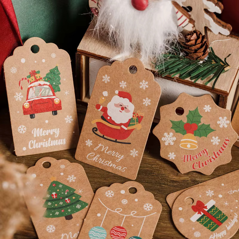 50 Stück Weihnachts-Themenetiketten aus Papier für Weihnachtsdekoration und Neujahrsornamente - Bild 2