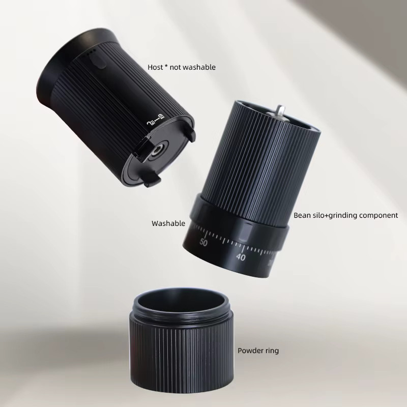 Havmore Manuelle USB Kaffeemühle aus Aluminium und Edelstahl in Silber - Bild 4