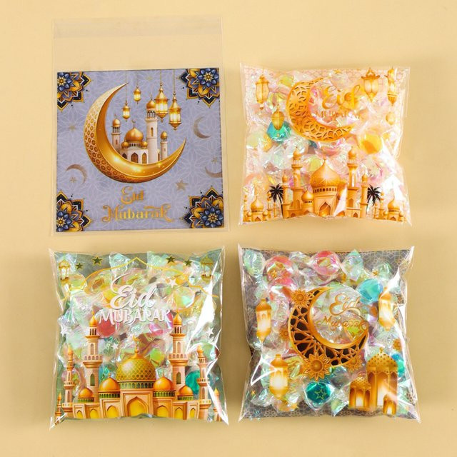 Eid Mubarak Geschenktüten für Süßigkeiten und Party-Favoriten in Gold, 50 Stück - Bild 1