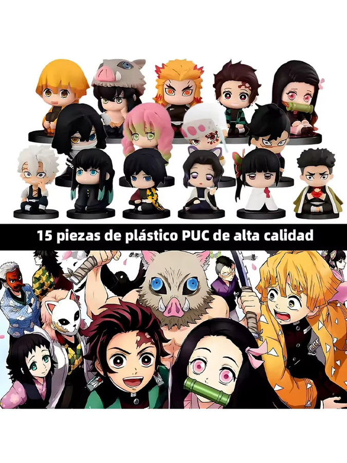 Bandai Demon Slayer Anime Q-Version Geisterpuppen, Actionfiguren, 15-teiliges Set - Bild 4