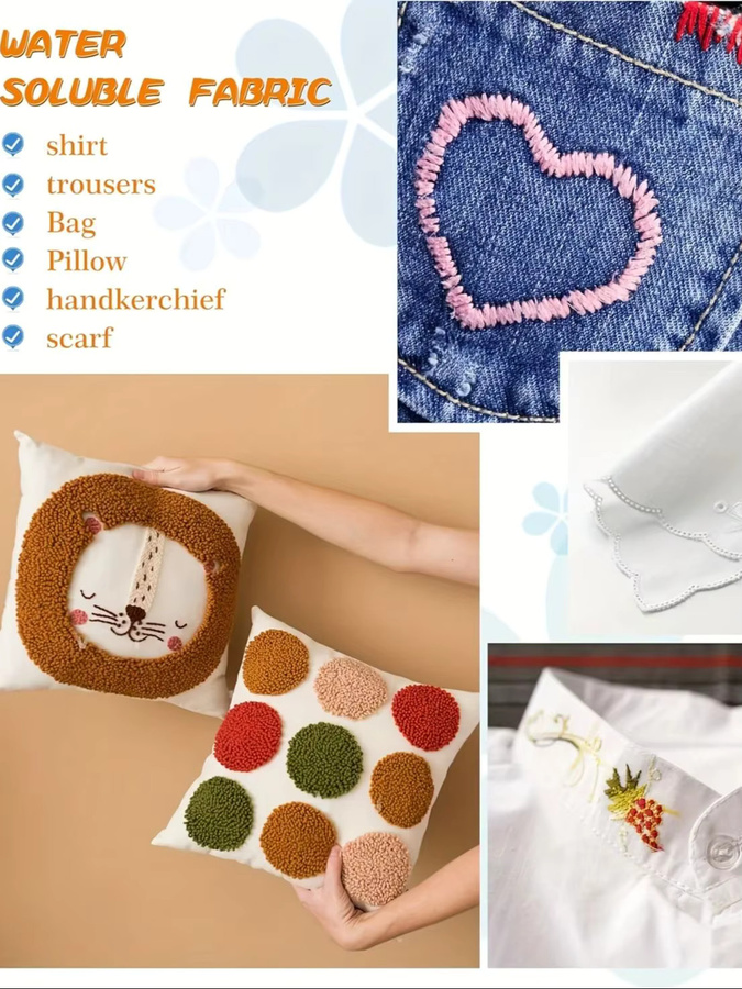 30 Blatt wasserlösliches selbstklebendes Stickstabilisator-Papier in A4, weiß - Bild 5