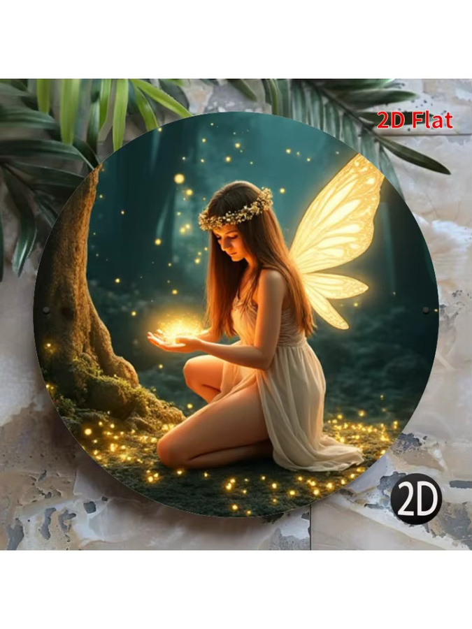 Rundes Metallschild HELLOYOUNG Enchanted Forest Elf in Multicolour, Durchmesser: 20 cm - Bild 3