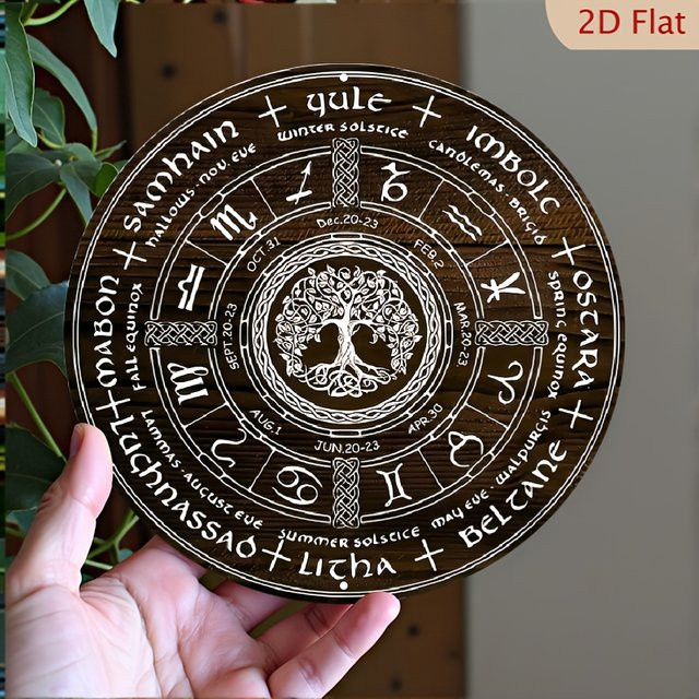 CIFBUY Retro Hexensymbol Wanddekoration aus Metall als rundes Eisenschild für deinen gotischen Altar - Bild 1