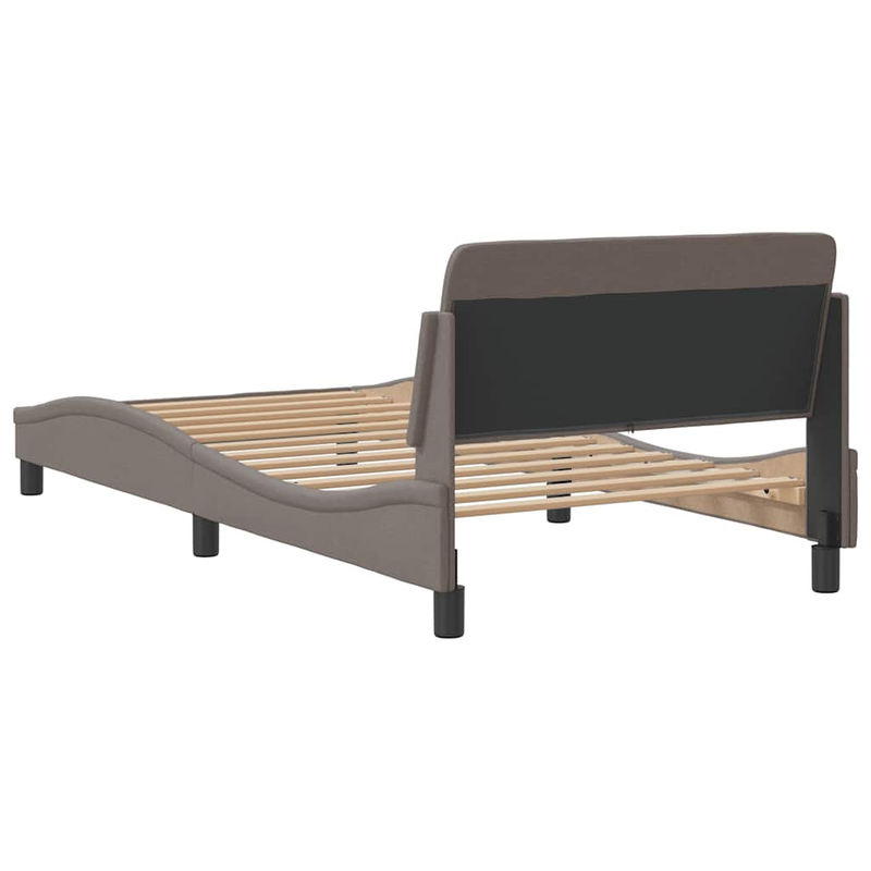 vidaXL Bettgestell Dover in Taupe aus Stoff und Holzwerkstoff, B/T/H: 105 x 105 x 200 cm - Bild 4