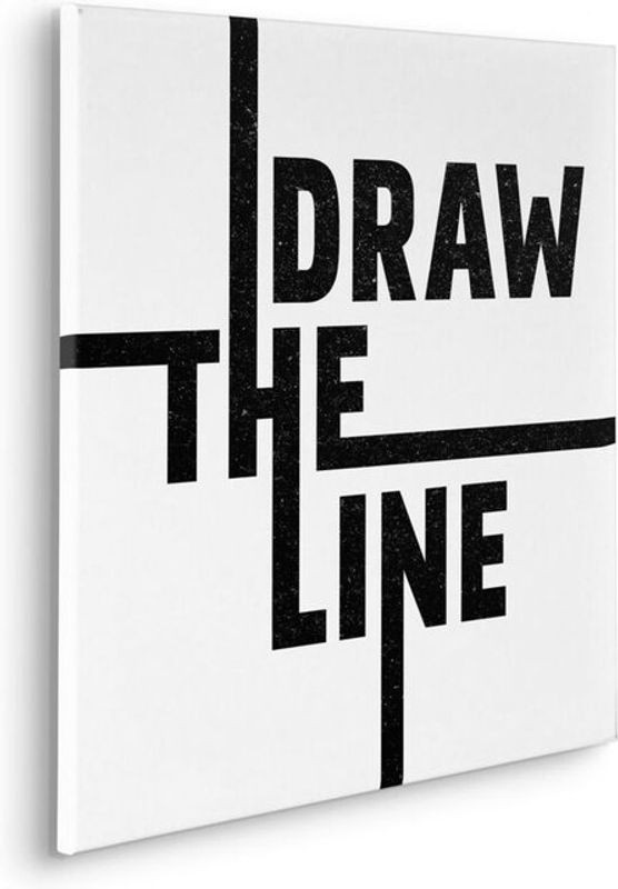 Komar Canvasbild Typo Draw The Line - Minimalistisches Wandbild in Weiß - B/H: 60 x 60 cm - Bild 1