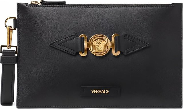 Versace Clutch, Leder, Schwarz, Gold, Herren - Bild 1